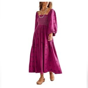 Dahlia Embroidered Maxi Dress - sold out color, size medium. EUC